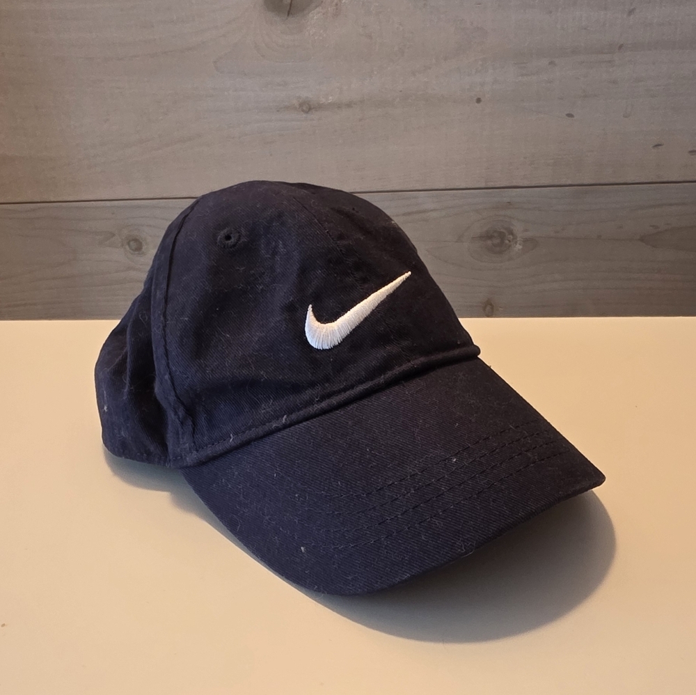 Nike Just Do It Swoosh Adjustable Navy Blue Hat with White Logo Toddler